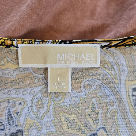 Michael Kors | Paisley V-Neck Women's Top, Size L - Picture 4 of 9